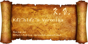 Köblös Veronika névjegykártya